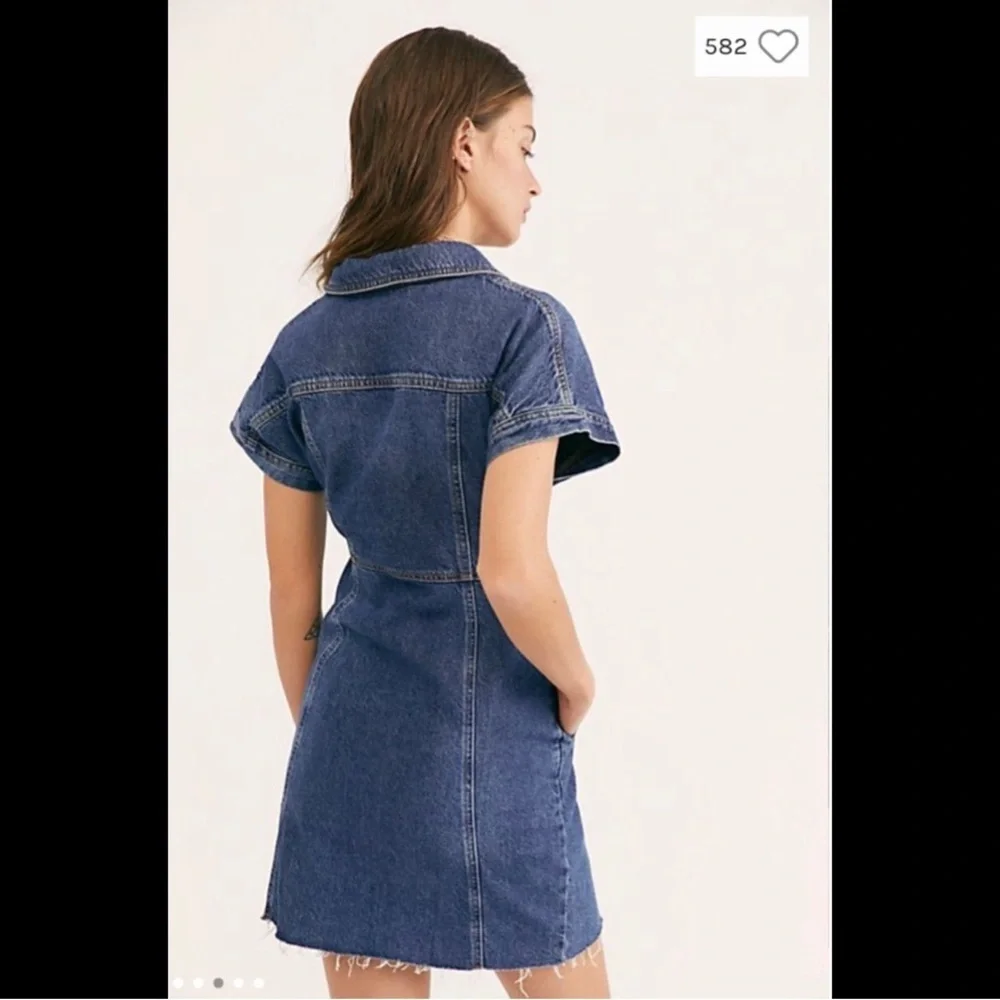 Free People Women’s Denim The City Mini Jean Dress Size Small NWT
